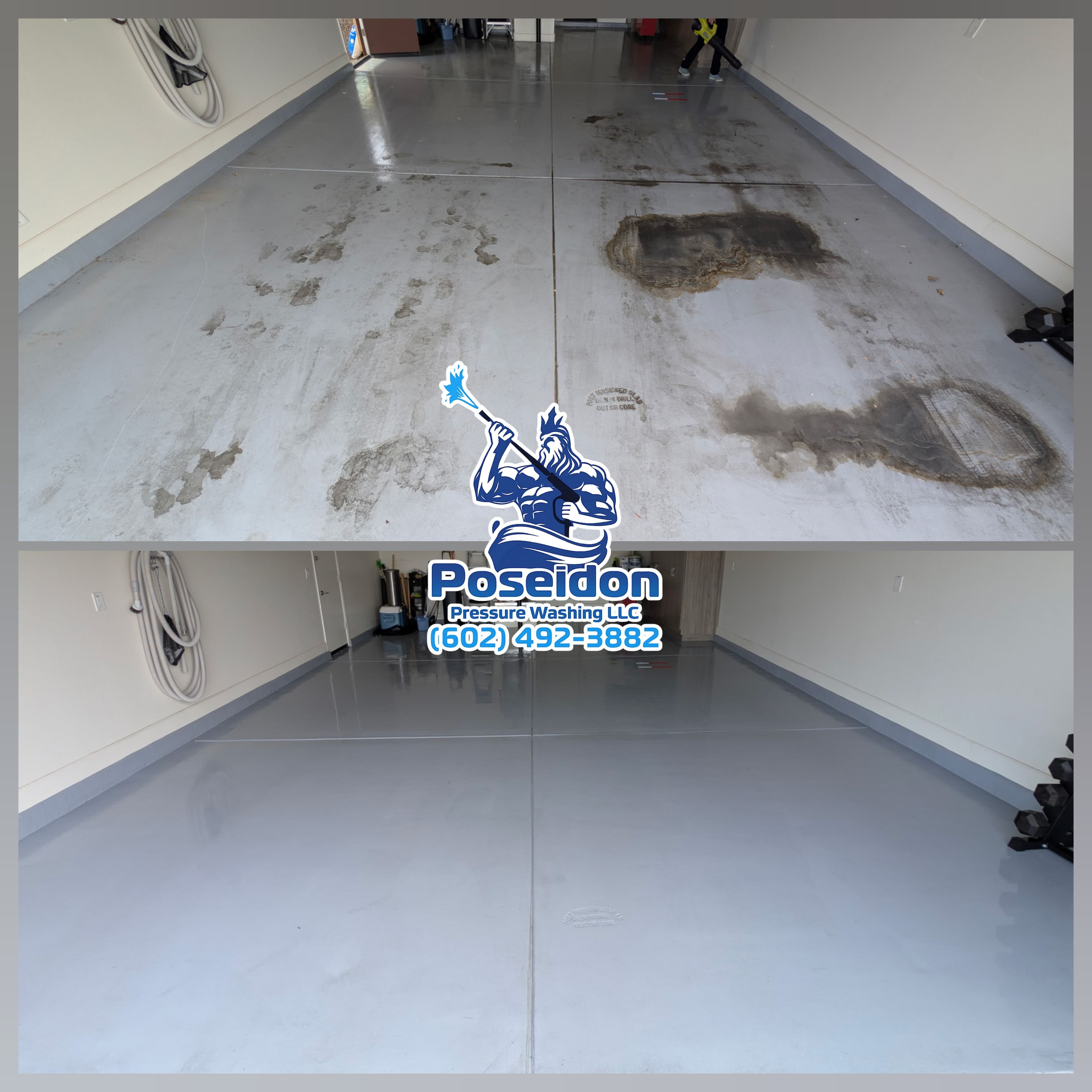Project Garage Floor Transformation with Poseidon Pressure Washing image