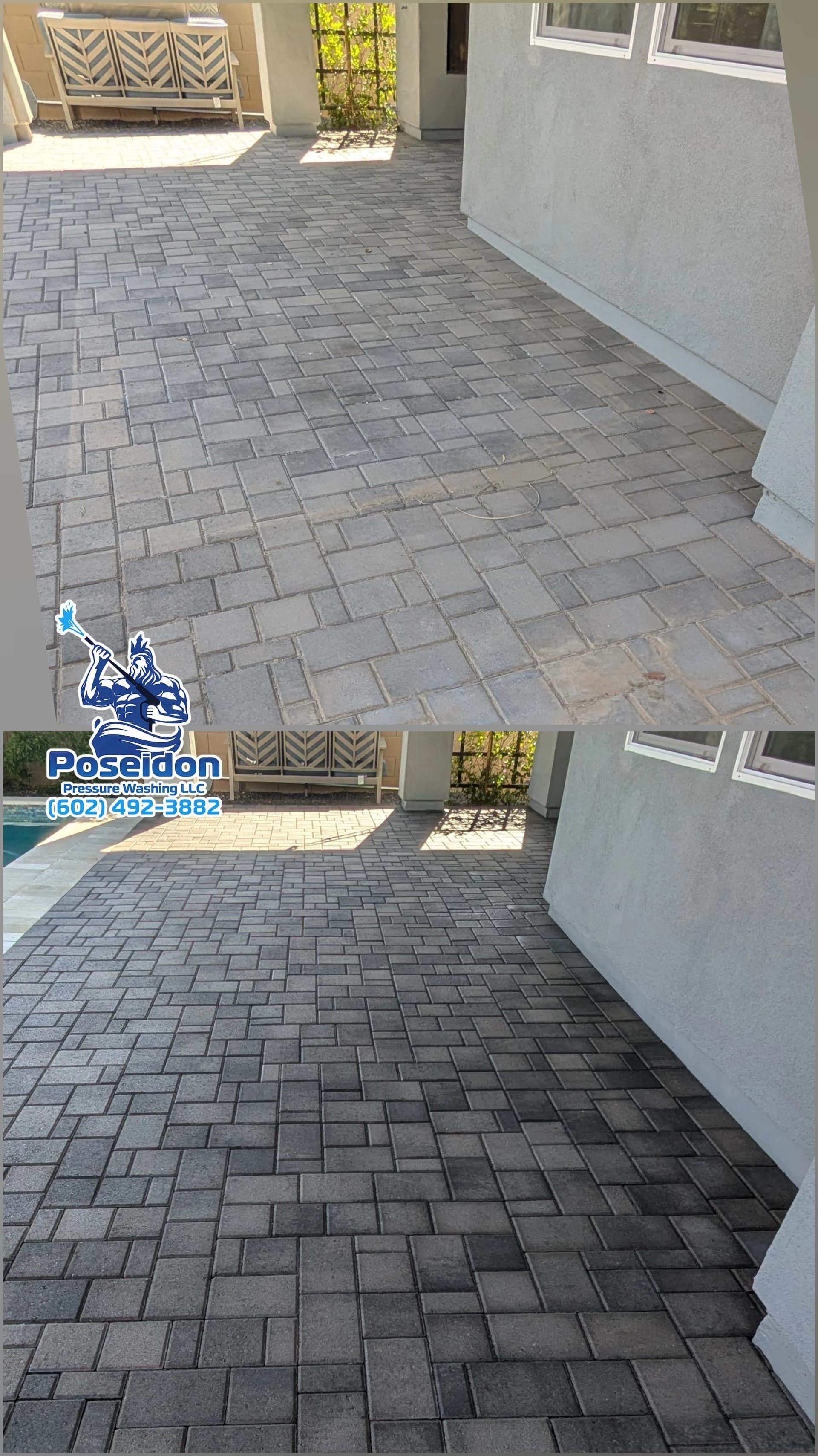Sterling Grove Backyard Patio Pressure Washed and Sealed image