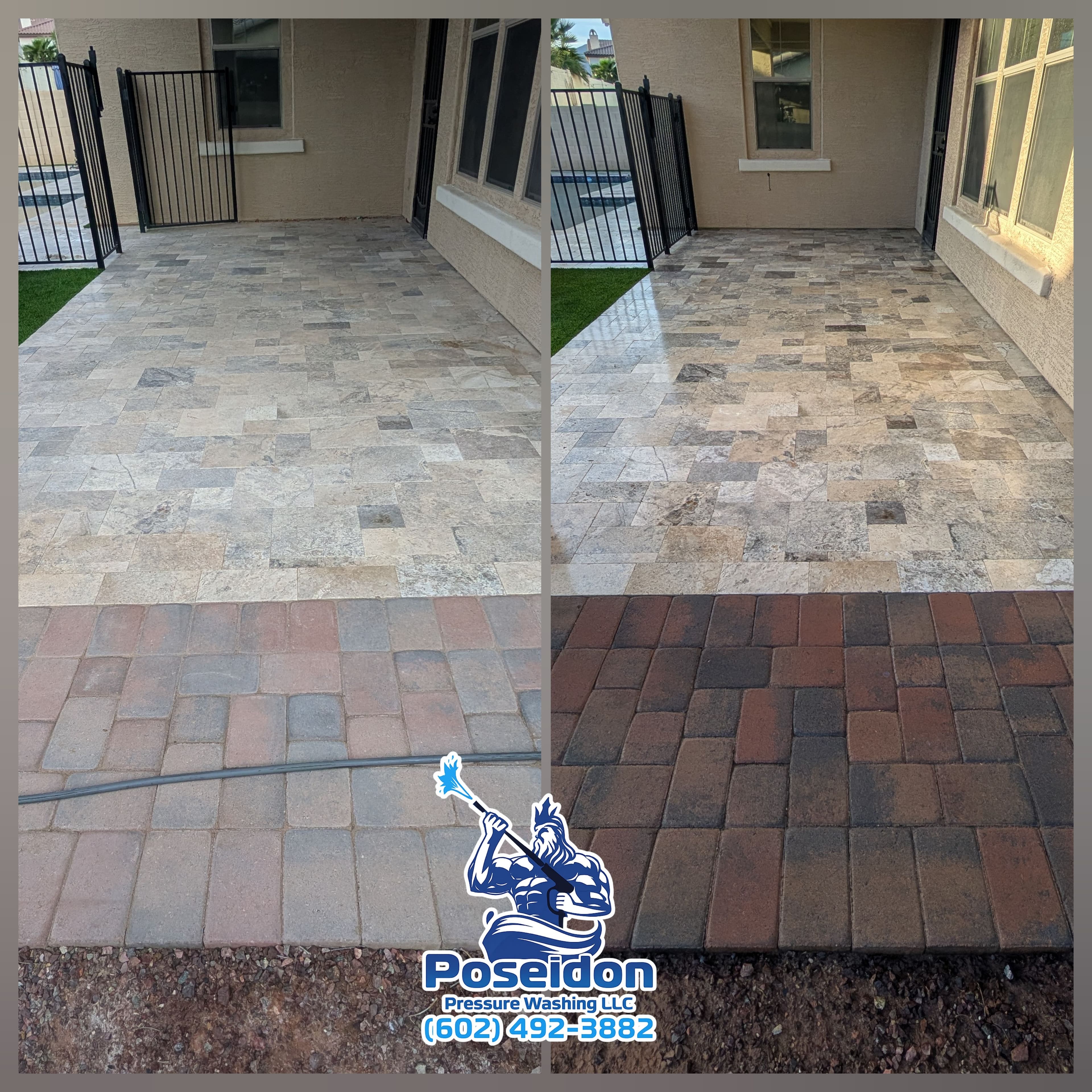 Project Backyard Glow-Up with Sealed Travertine and Pavers image