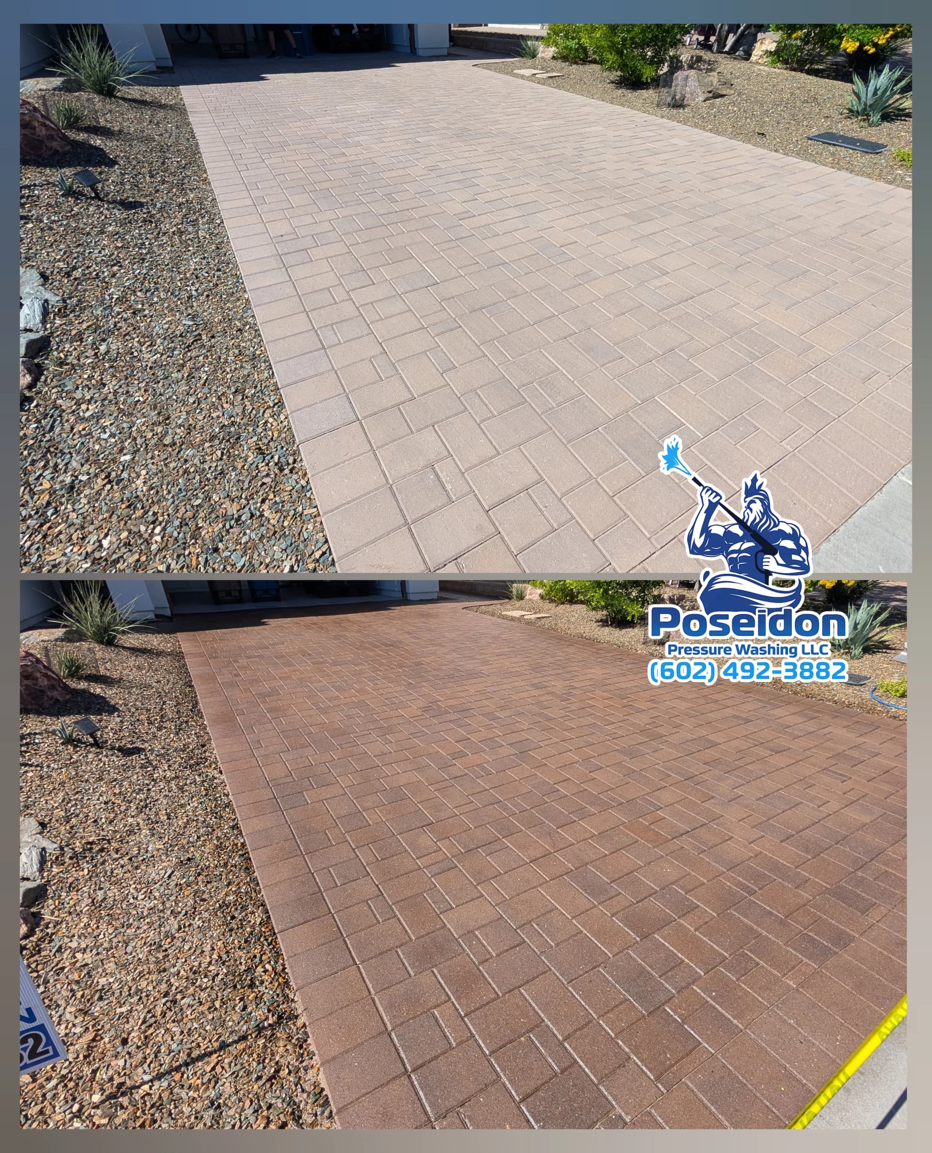 Wickenburg Driveway Pavers Go From Faded to Fully Restored image